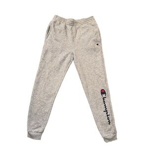 Grey Champion sweatpants with embroidered logo #sweatpants